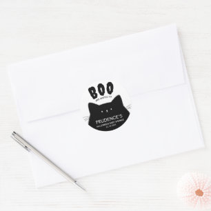 Little Boo Halloween Baby Shower Classic Round Sticker