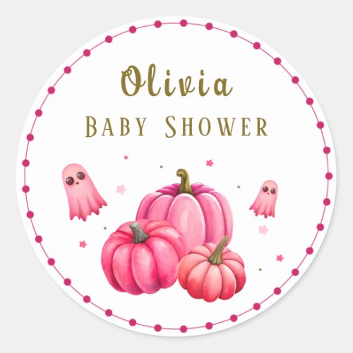 Little Boo Halloween Baby Shower Classic Round Sticker