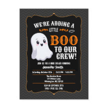 Little Boo Halloween Baby Shower Cute Ghost & Bats