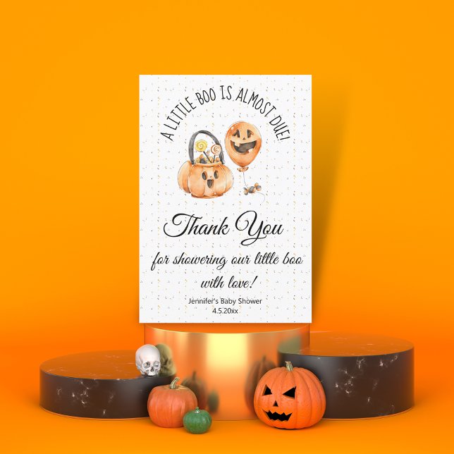little boo, halloween baby shower cute thank you  card (Creator Uploaded)
