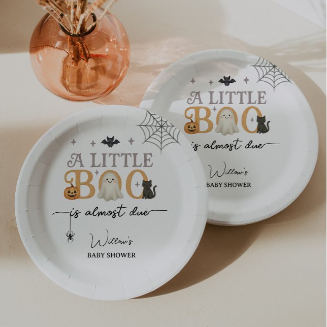 Little Boo Halloween Baby Shower Decor Paper Plates (Creator Uploaded)