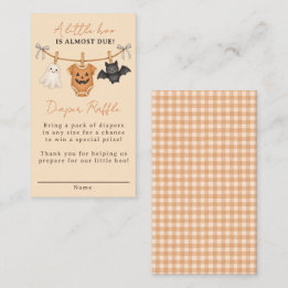 Little Boo Halloween Baby Shower Diaper Raffle Enclosure Card