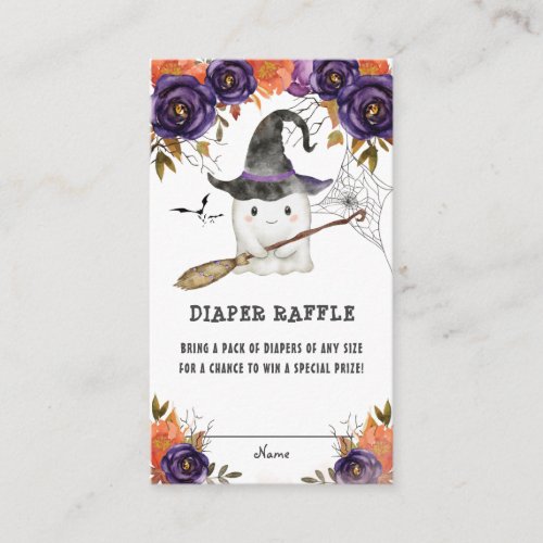 Little Boo Halloween Baby Shower Diaper Raffle  Enclosure Card