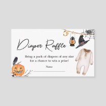 Little Boo Halloween Baby Shower Diaper Raffle Enclosure Card