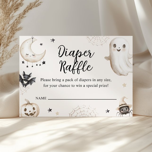 Little Boo Halloween Baby Shower Diaper Raffle Enclosure Card (Creator Uploaded)