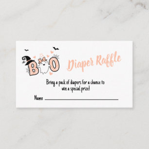 LITTLE BOO HALLOWEEN BABY SHOWER DIAPER RAFFLE ENCLOSURE CARD