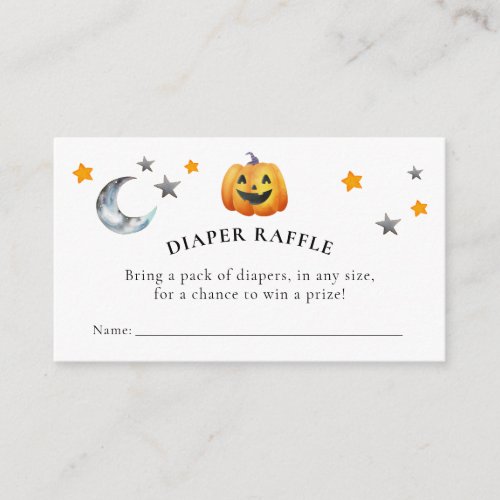 Little Boo Halloween Baby Shower Diaper Raffle Enclosure Card