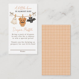 Little Boo Halloween Baby Shower Diaper Raffle Enclosure Card
