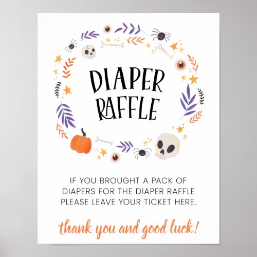 Little Boo Halloween Baby Shower Diaper Raffle Poster