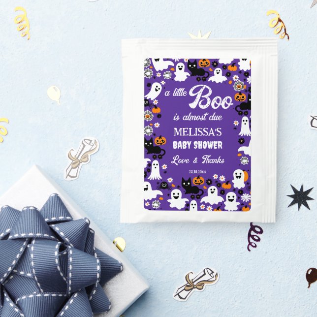 Little boo Halloween baby shower edible favors Tea Bag Drink Mix (Packets)