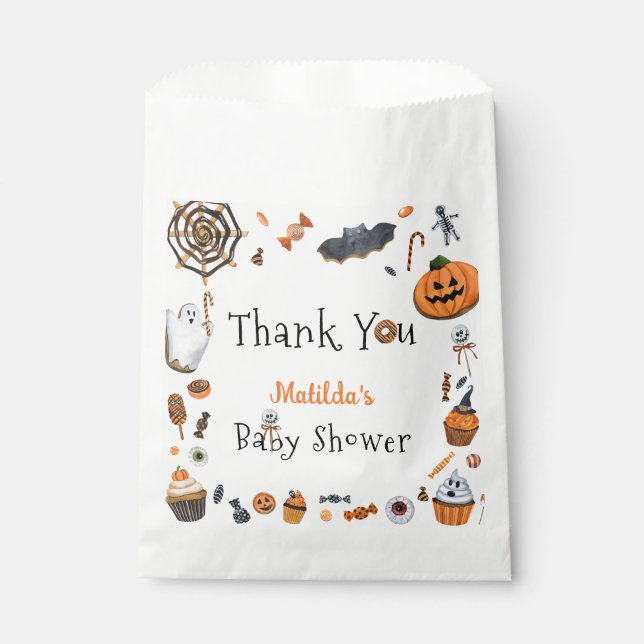 Little Boo Halloween Baby Shower Favor Bag (Front)