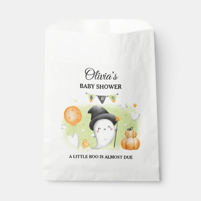 Little Boo Halloween Baby Shower Favor Bags (Front)