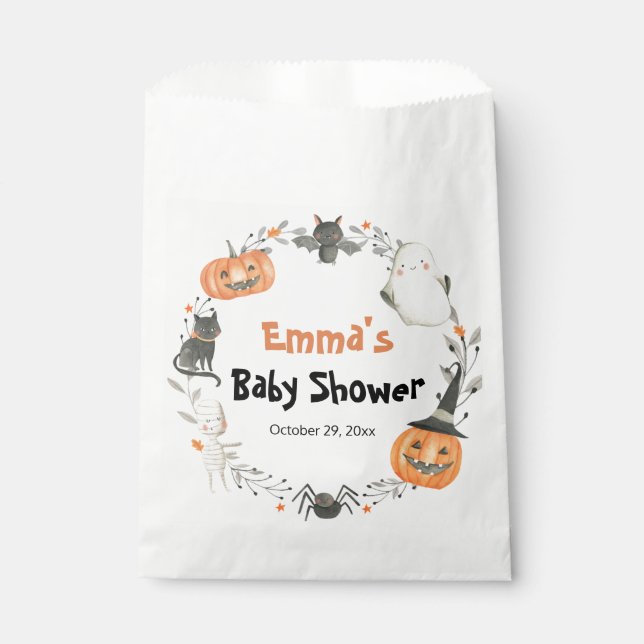 Little Boo Halloween Baby Shower Favor Bags (Front)