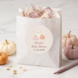 Little Boo Halloween Baby Shower Favor Round Classic Round Sticker