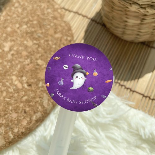 Little boo Halloween Baby Shower Favor Sticker