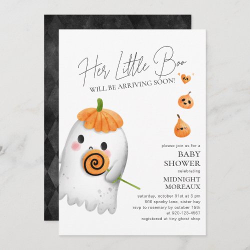 Little Boo Halloween Baby Shower Invitation