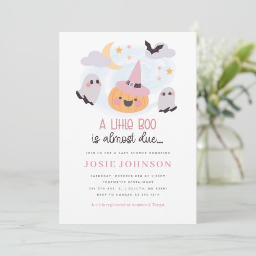 Little Boo Halloween Baby Shower Invitation