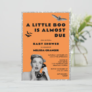 Little Boo Halloween Baby Shower Invitation