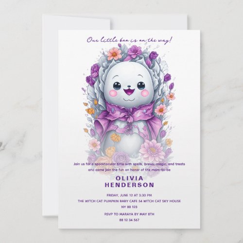 Little Boo Halloween Baby Shower Invitation