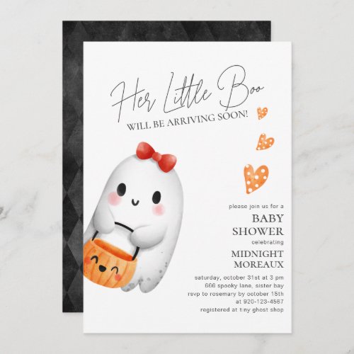 Little Boo Halloween Baby Shower Invitation