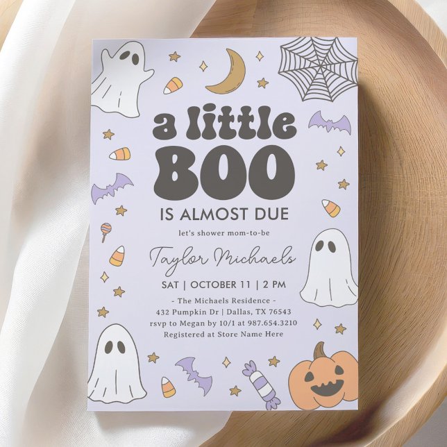 Little Boo Halloween Baby Shower Invitation (Creator Uploaded)