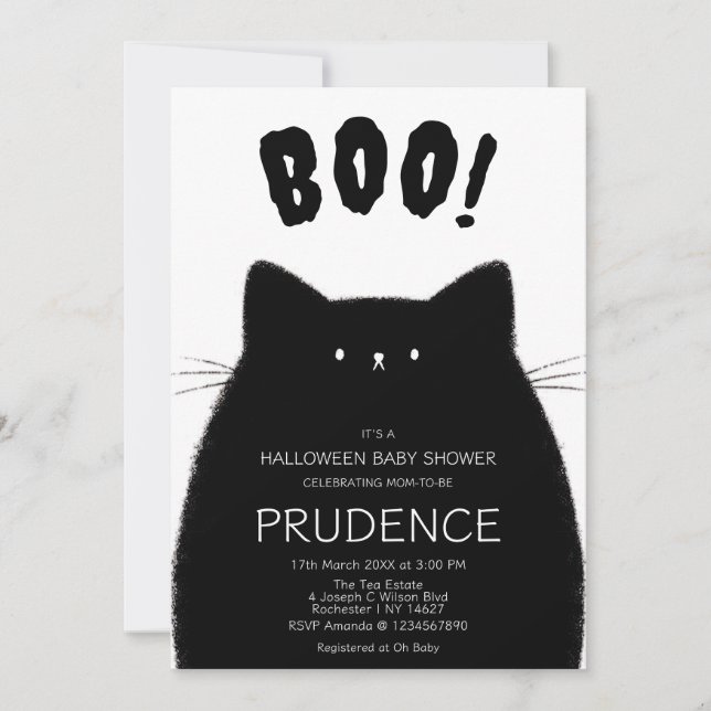 Little Boo Halloween Baby Shower Invitation (Front)