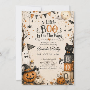Little Boo Halloween Baby Shower Invitation