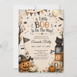 Little Boo Halloween Baby Shower Invitation