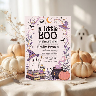Little Boo Halloween Baby Shower Invite