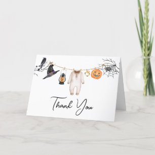 Little Boo Halloween Baby Shower Letterpress Thank You Card