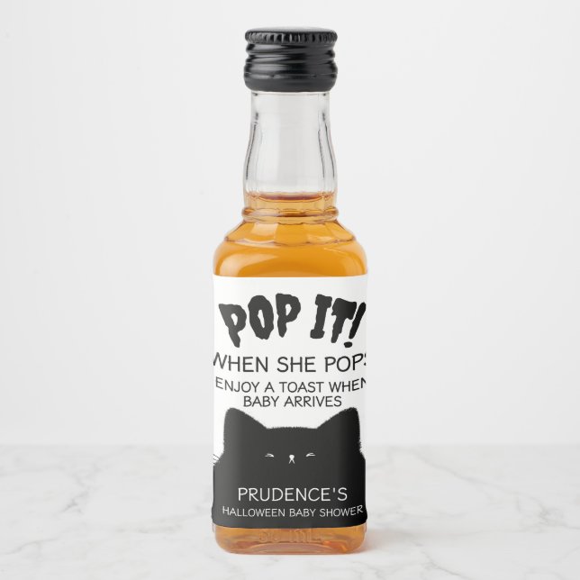 Little Boo Halloween Baby Shower Liquor Bottle Label (Front)
