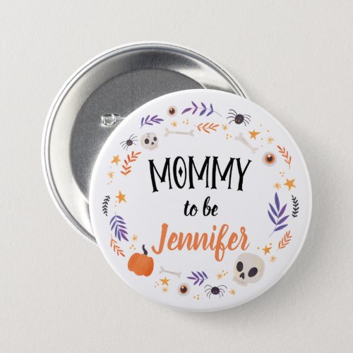 Little Boo Halloween Baby Shower Mommy to_be Button