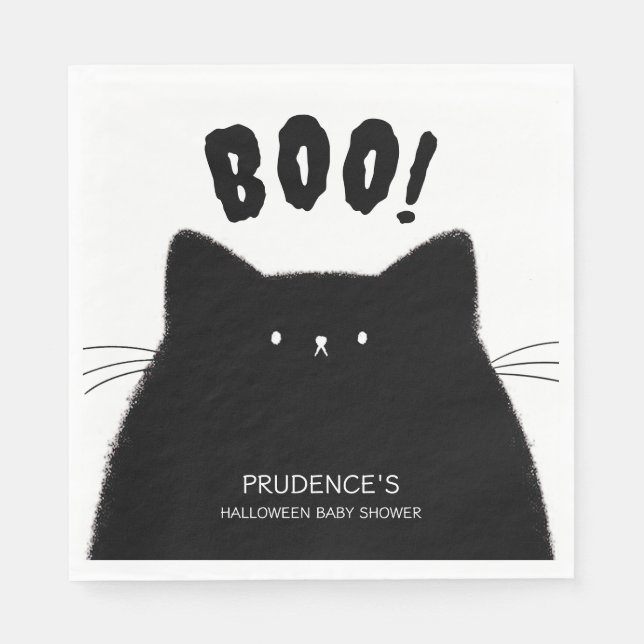 Little Boo Halloween Baby Shower Napkins (Front)
