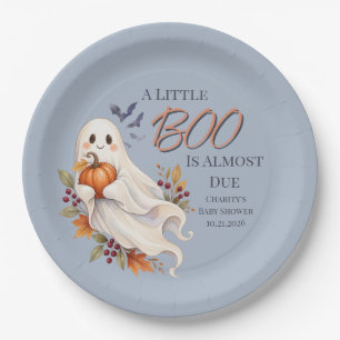 Little Boo Halloween Baby Shower Paper Plate
