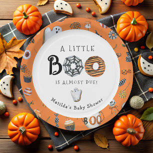 Little Boo Halloween Baby Shower Paper Plates