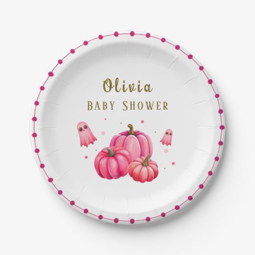 Little Boo Halloween Baby Shower Paper Plates