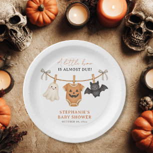 Little Boo Halloween Baby Shower Personalized Paper Plates
