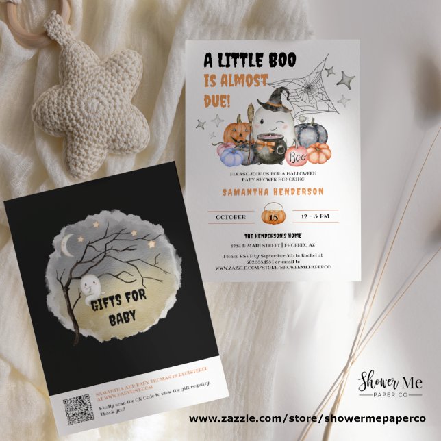 Little Boo Halloween Baby Shower Registry QR Code Invitation (Creator Uploaded)
