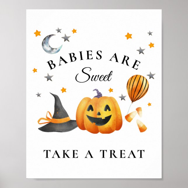Little Boo Halloween Baby Shower Sweet Favors Poster (Front)