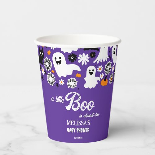 Little boo Halloween baby shower tableware Paper Cups