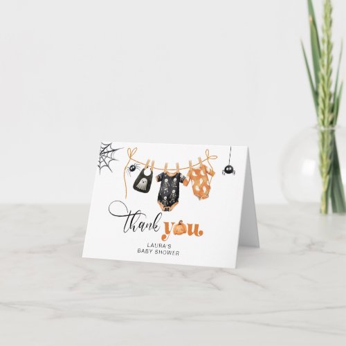Little Boo Halloween baby shower Thank you Card