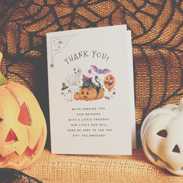 Little Boo Halloween Baby Shower Thank You Card (Creator Uploaded)