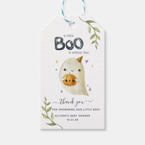 Little Boo Halloween  Baby Shower Thank You Gift  Gift Tags
