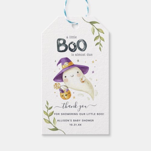 Little Boo Halloween  Baby Shower Thank You Gift Tags