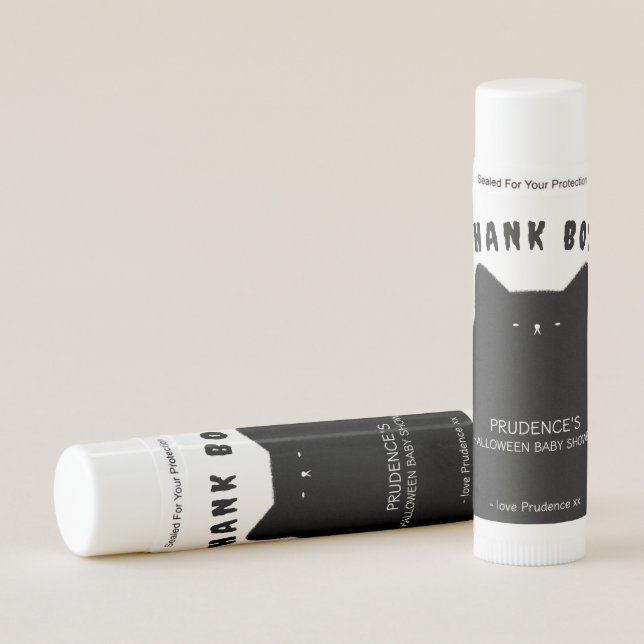 Little Boo Halloween Baby Shower Thank You Lip Balm (Front)