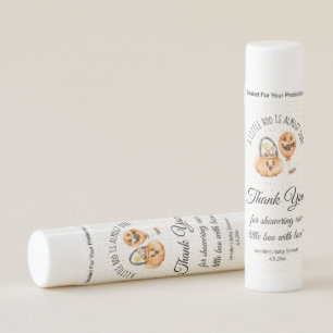 little boo,halloween baby shower thank you orange lip balm