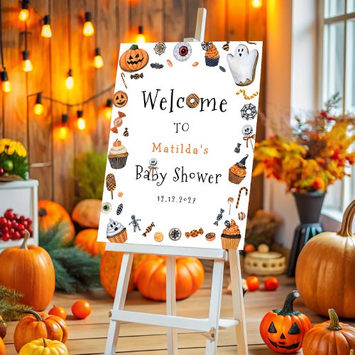 Little Boo Halloween Baby Shower Welcome Foam Board