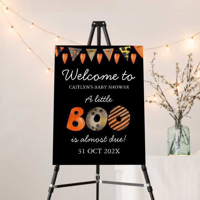 Little Boo Halloween Baby Shower Welcome  Foam Board (In Situ (Stand))