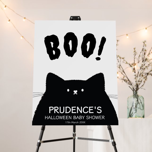 Little Boo Halloween Baby Shower Welcome Sign (In Situ (Stand))