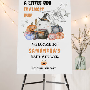 Little Boo Halloween Baby Shower Welcome Sign